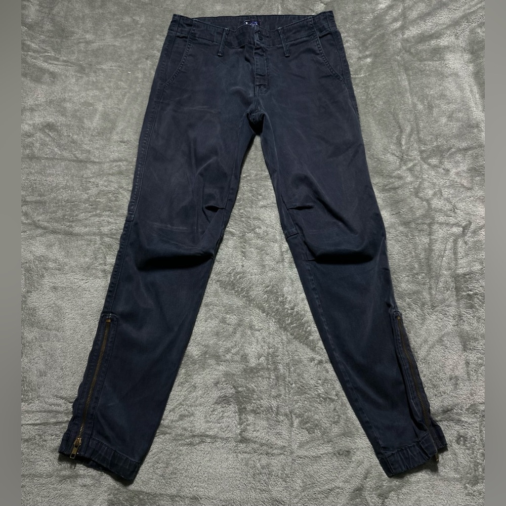 Mother Jeans Misfit Joggers Womens 25 Blue Mid Rise Tapered Pants Zipper Ankle